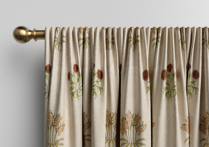 William Morris Lily Flower Embroidery, Madder - Made to Measure Curtains - Image 9